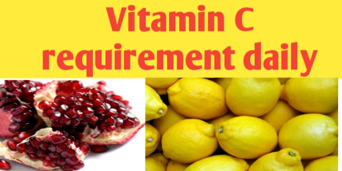 Vitamin C requirement daily : RDA and DV